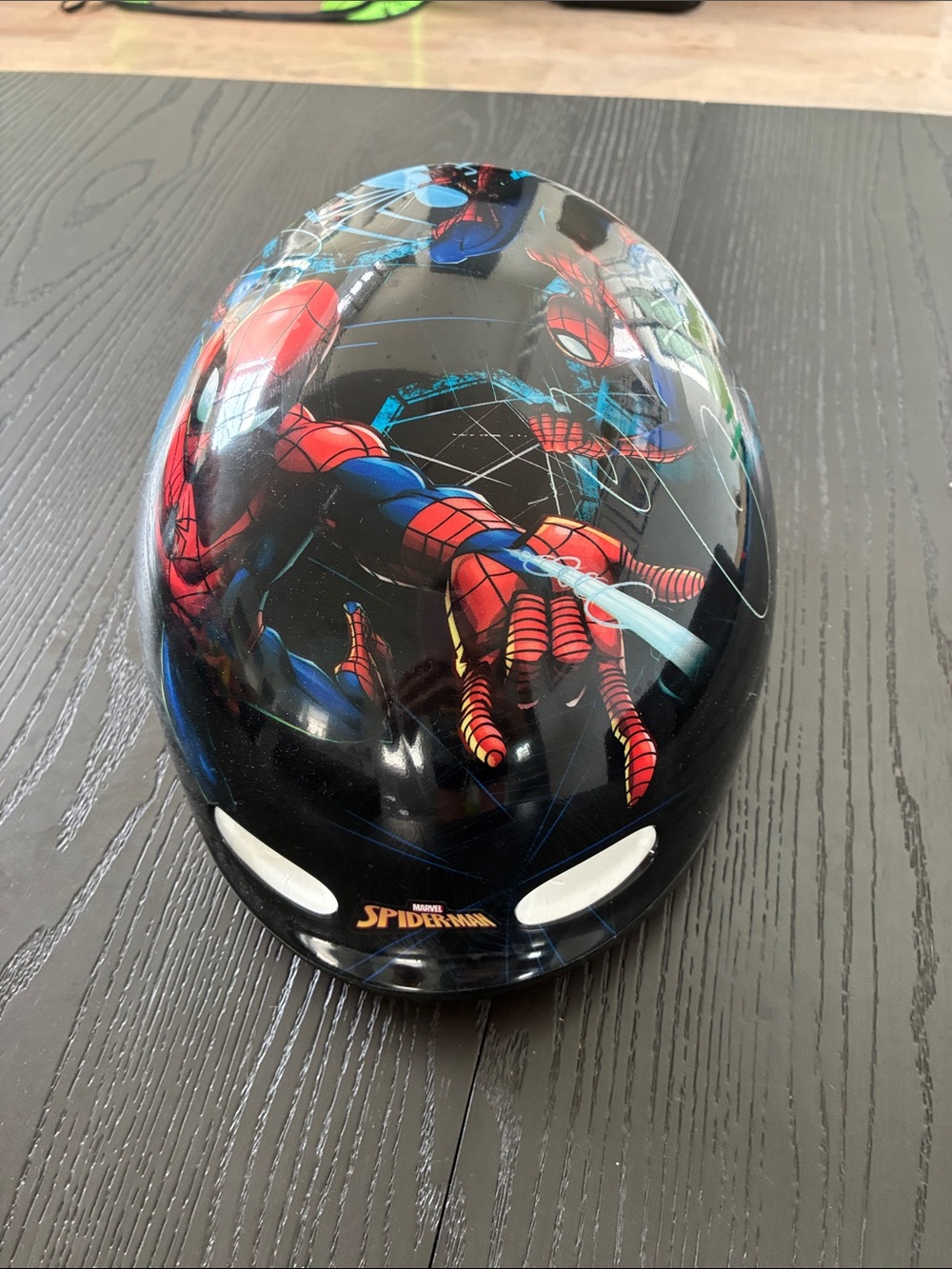 Spider-Man Kids Bike Helmet - Black with Red & Blue Graphics